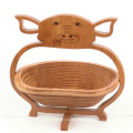 cesta decorativa de comida de bambú